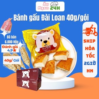 Bánh ruốc gấu bánh bông lan gấu phủ chà bông đài loan 40g thơm ngon