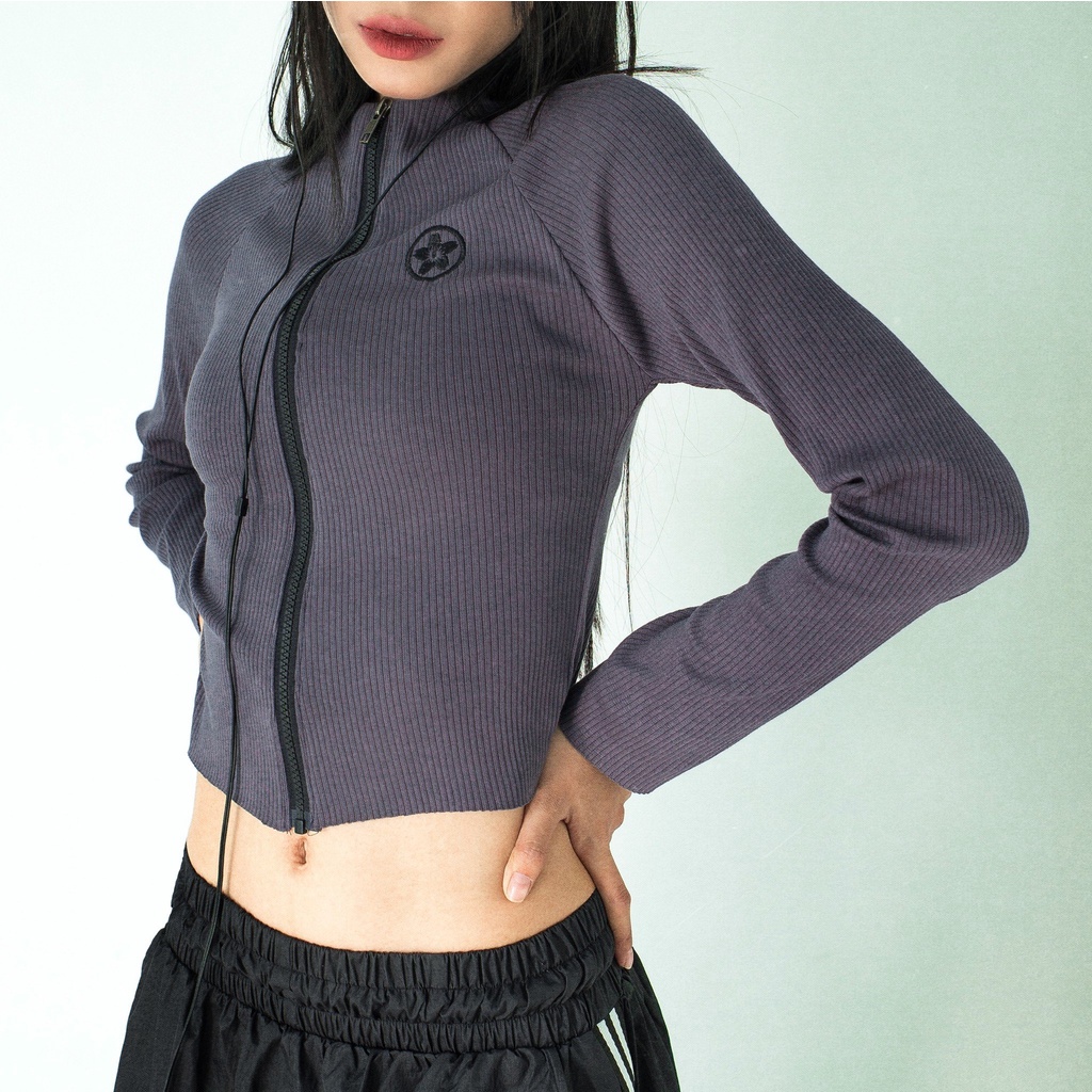 Áo khoác ôm thể thao thời trang 67% - RIBBED JACKET SPORTWEAR