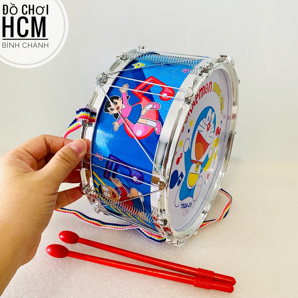 Đồ chơi trẻ em trống trường hình doremon bằng nhôm dành cho bé thích khám phá âm nhạc, trống đồ chơi 733A-25