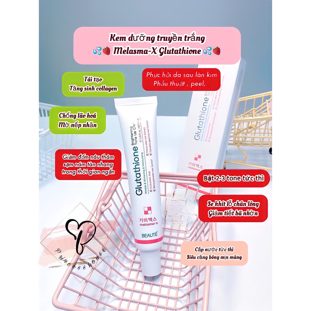 Kem trắng da Glutathione Melasma Brightening TONE UP Cream 40ml giữ ẩm căng bóng