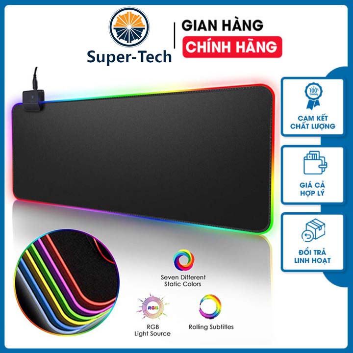 Lót Chuột Cỡ Lớn Có Đèn Led RGB Nhiều Size Miếng Lót Chuột Pad Chuột Chơi Game Chống Thấm Chống Trượt Cực Bền Cực Đẹp