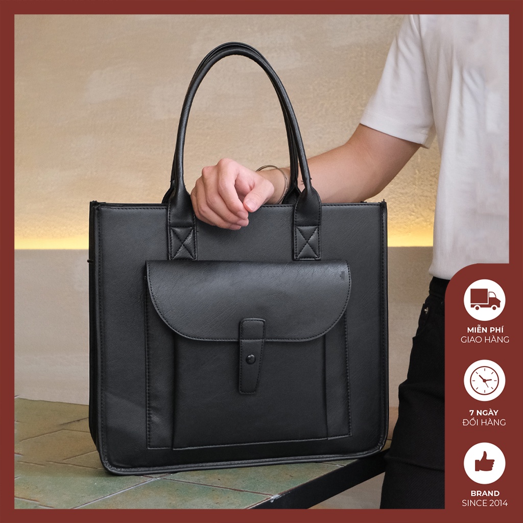 Túi quai xách bản to nam đẹp cao cấp Độc menswear chất liệu chống nước chống xước đựng vừa laptop tiện lợi -TX117