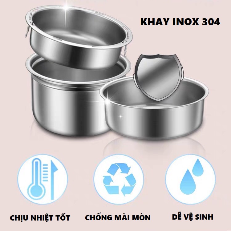 HỘP CƠM BEAR 3 TẦNG, DUNG TÍCH 2L, dùng cho văn phòng, bảo hành chính hãng