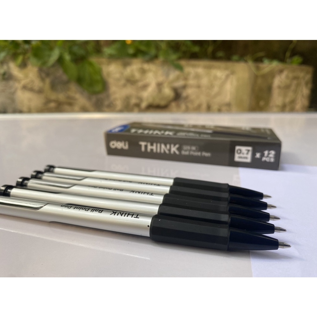 Hộp 12 Bút bi Deli Q29-BK, Q29-BL Nét 0.7mm - Màu xanh, đen