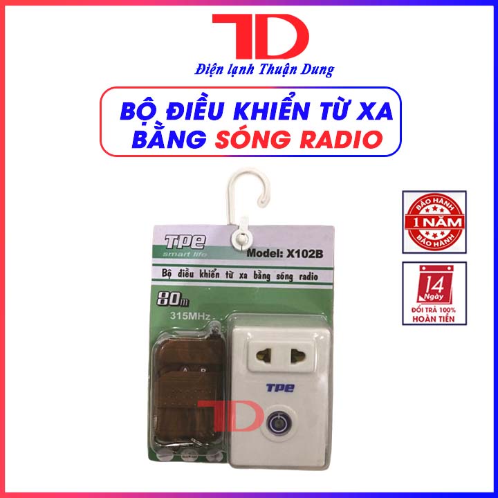 Bộ điều khiển từ xa bằng sóng radio TPE X102B có kèm remote