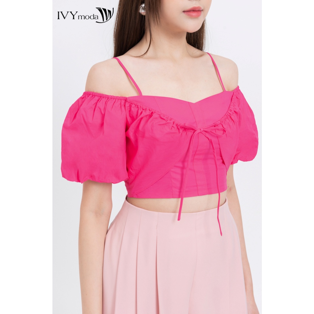 Áo trễ vai dáng croptop nữ IVY moda MS 16M8281