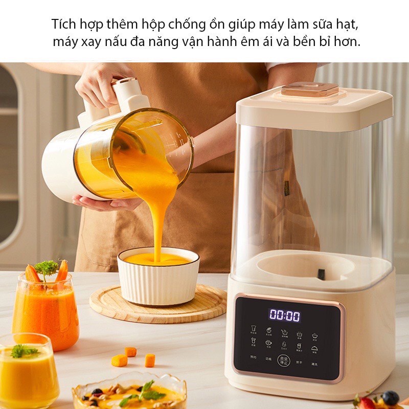 Máy Làm Sữa Hạt XIAOMI GUESMI Chống Ồn Cao Cấp - Máy Xay Nấu Đa Năng Dung Tích Lớn Xay Siêu Mịn Kèm HDSD