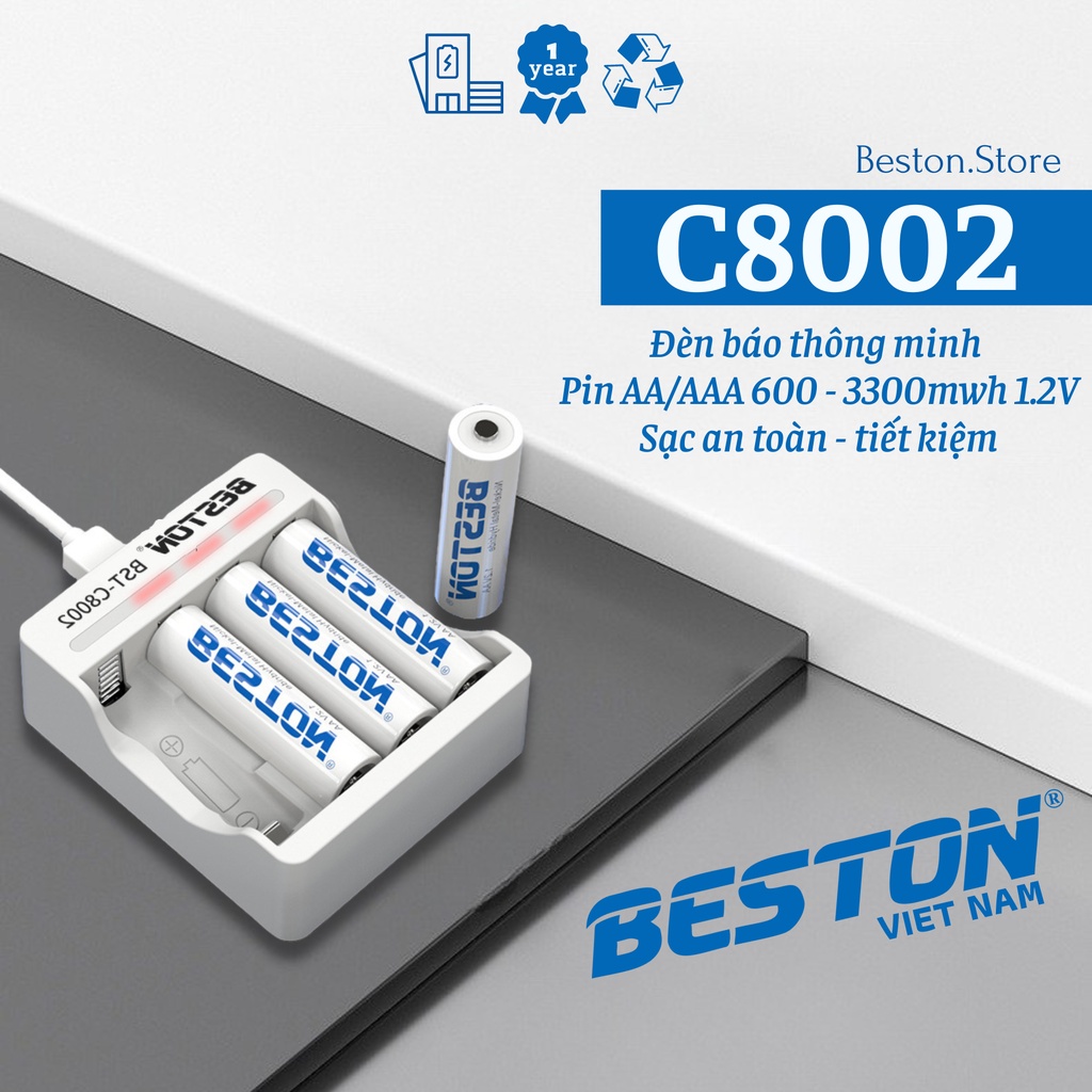 Combo Sạc C8002 và pin sạc 2A 3A - Dung lượng lớn -  BESTON