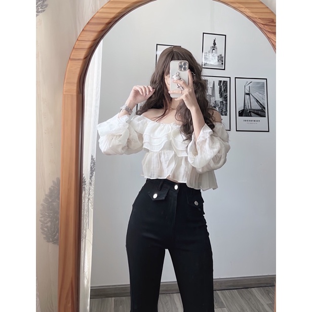 ÁO CROP BÈO TẦNG