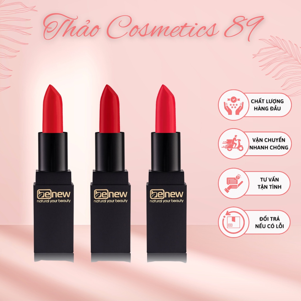 Son Lì Lâu Trôi BENEW Deluxe Matte Lipstick - Lên Chuẩn Màu Tự Nhiên, Không Chì, Chống Nắng, Làm Tăng Sắc Tố Hồng Môi
