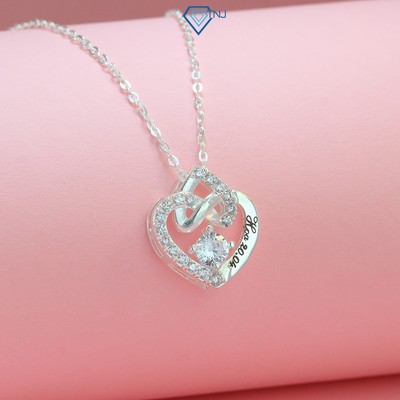 Quà tặng cho người yêu - Vòng cổ nữ bạc 925 trái tim vô cực khắc tên ý nghĩa DCN0563 - Trang Sức TNJ