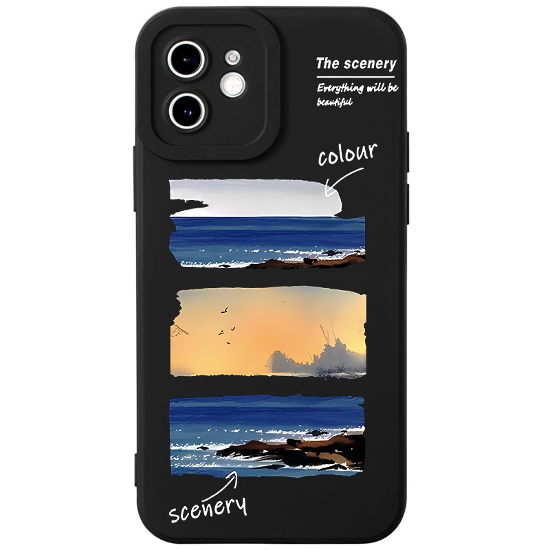 Ốp lưng iphone đen viền vuông ngầu vintage độc lạ thời trang Bảo Vệ Toàn Diện iPhone 14 13 12 11 ProMax X XR 8 7 Plus