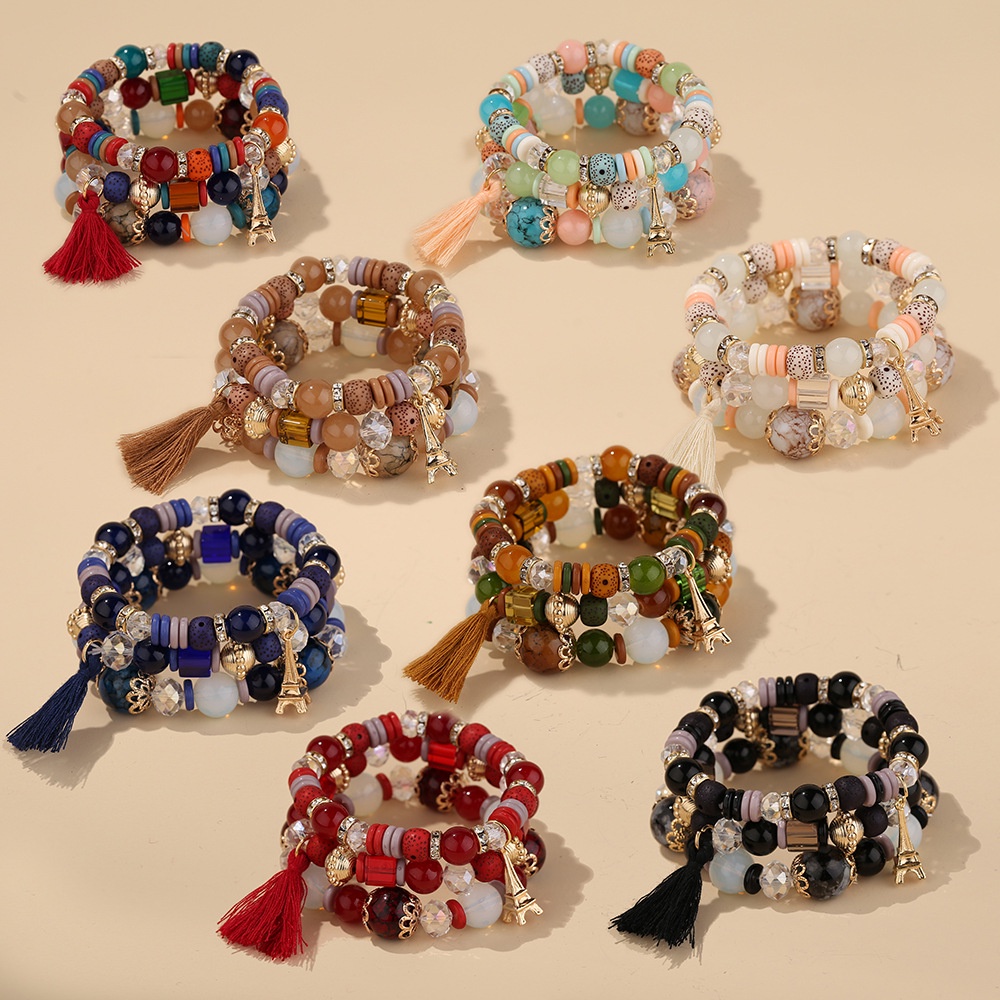 Set vòng tay boho phối đá nhiều mẫu vòng hạt đá