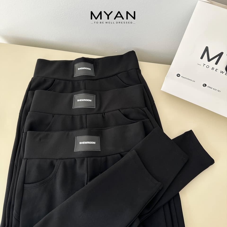 Quần Legging Nữ MYAN Chất Thun Co Giãn 4 Chiều Màu Đen, Biker Short Cạp Cao | BigBuy360 - bigbuy360.vn