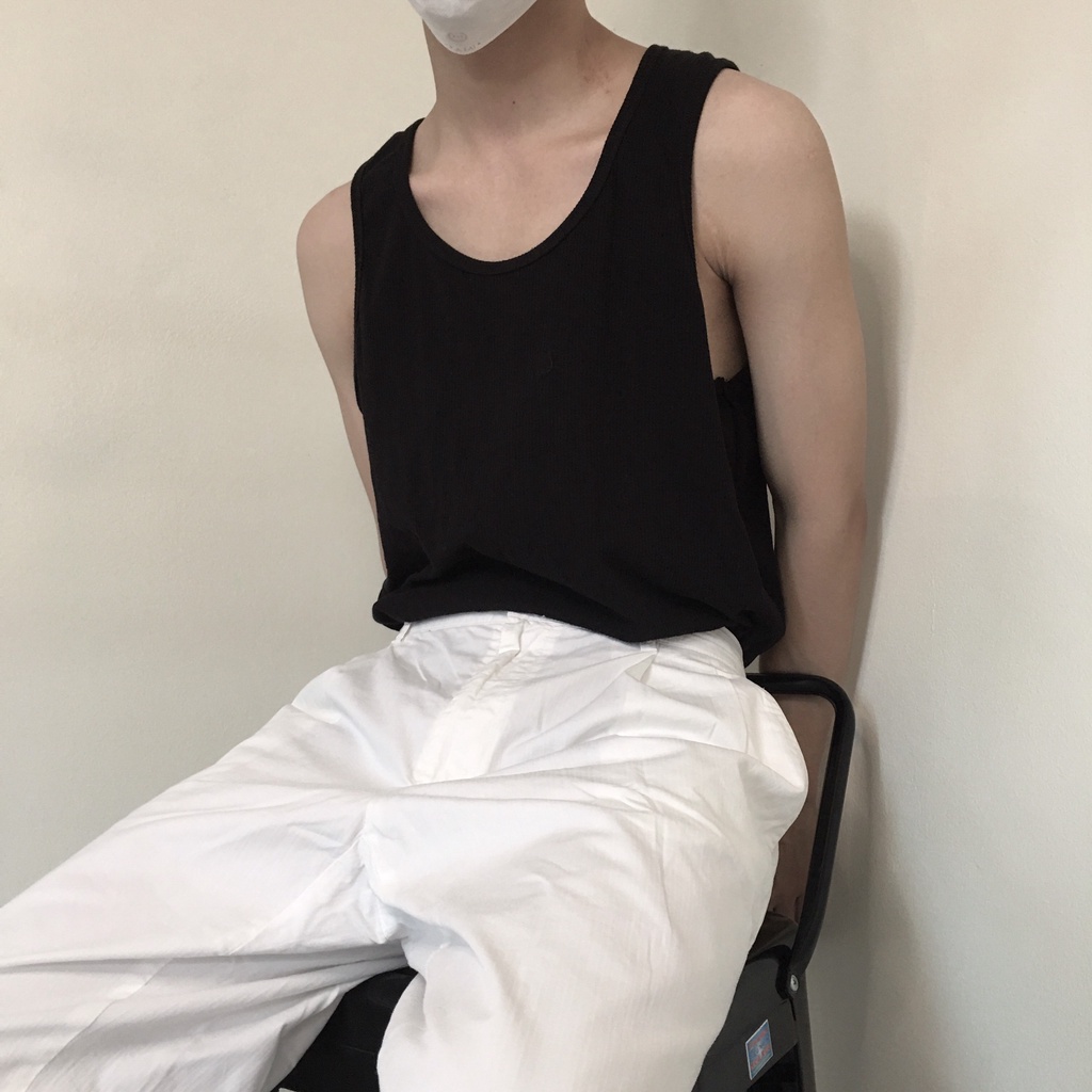 Áo Ba Lỗ Tanktop Cotton 100% Nam Nữ Đen Trắng - GAU