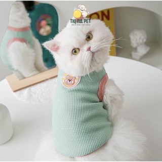 Áo cho chó mèo - áo thun viền mùa hè thiết kế dành cho chó mèo