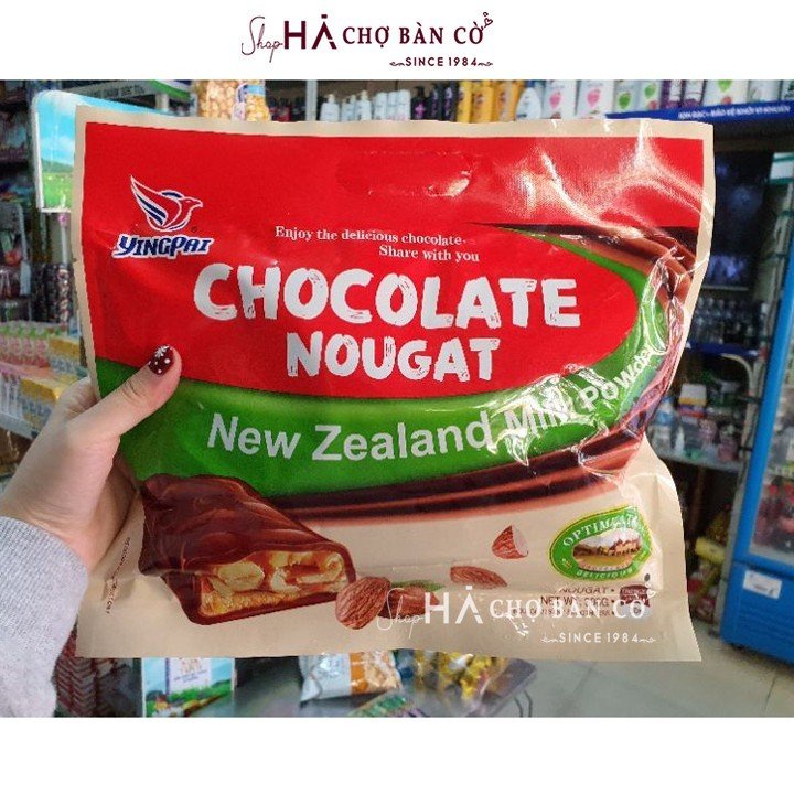 Bánh Hạnh Nhân Socola Hồng Kông YINGPAI - Chocolate Nougat 300g