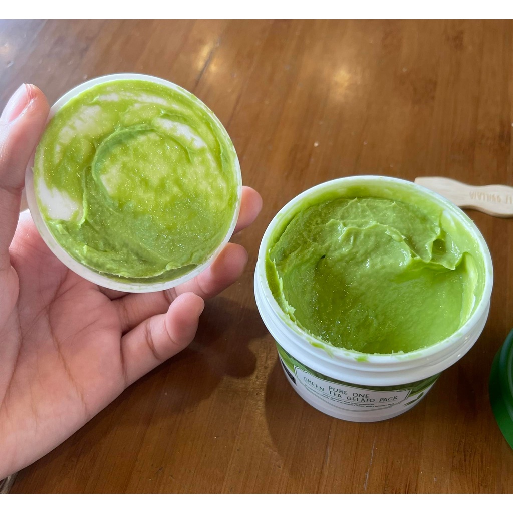 Mặt Nạ Trà Xanh Làm Sáng Da, Ngừa Mụn Le Quillaia Pure One Green Tea Gelato Pack 100G