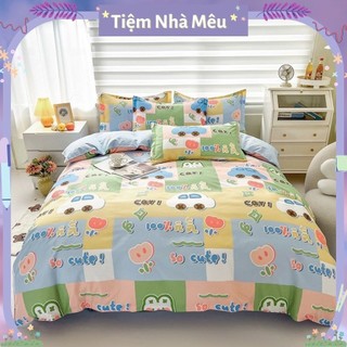 Bộ Vỏ Chăn Ga Gối Cotton 3D Set 4 Món Poly Nhiều Mẫu Siêu Đáng Yêu Bedding Decor Tiệm Nhà Mêu
