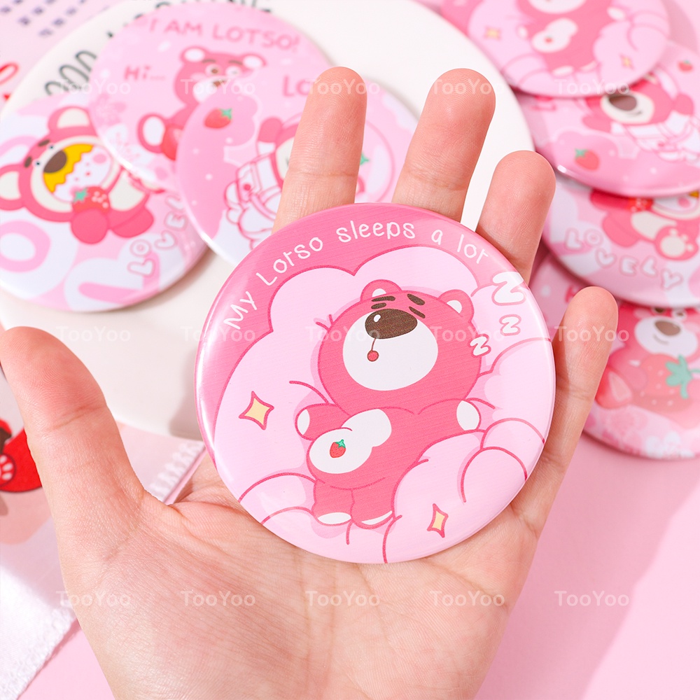 Gương mini bỏ túi Gấu dâu Lotso 7.4cm dễ thương cute TY0352