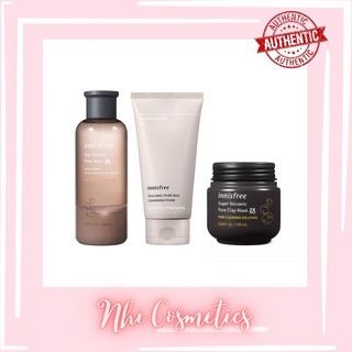 Combo tro núi lửa innisfree toner + sữa rửa mặt + mặt nạ đất sét innisfree