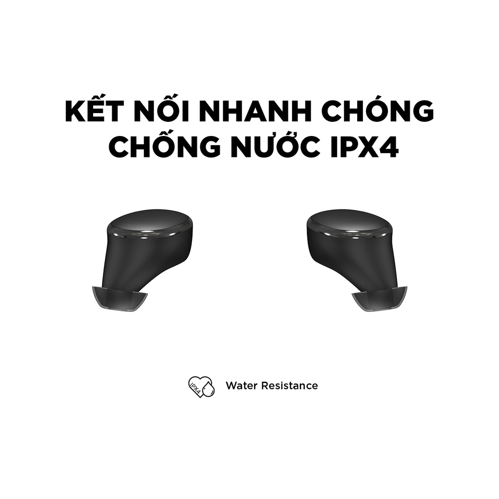 Tai nghe True Wireless Energizer UB2608 - kèm hộp sạc di động 2600mAh, chống thấm nước IPX4 - Hàng Chính Hãng