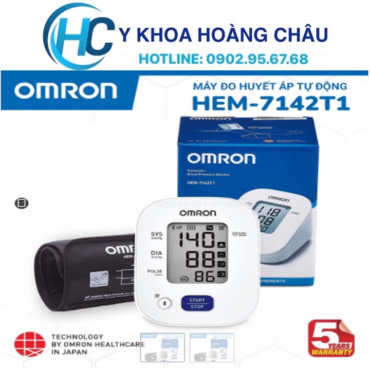 Máy đo huyết áp bắp tay tự động OMRON HEM-7142T1 (100% nhập khẩu Nhật Bản - Bảo hành 5 năm)