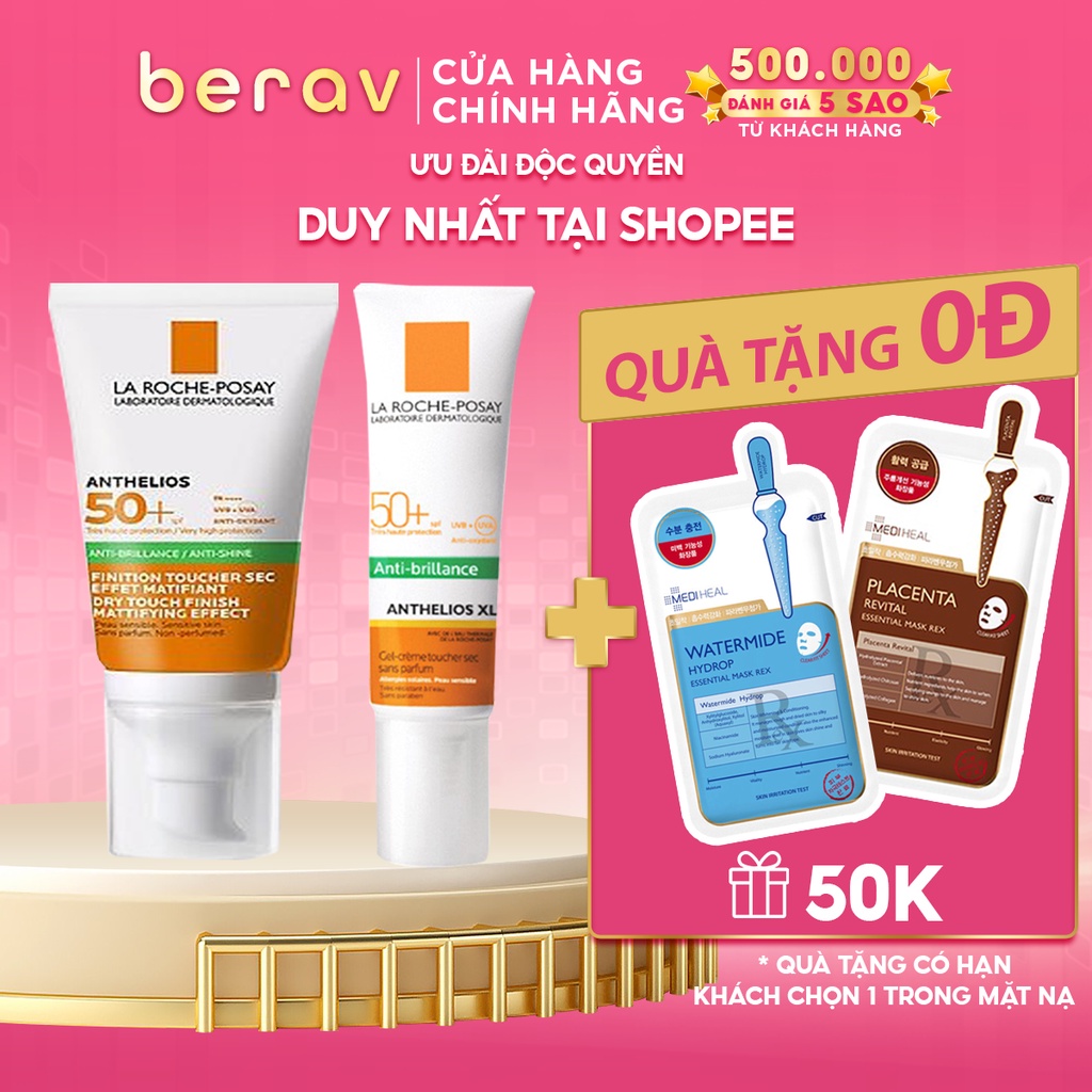 Kem chống nắng kiềm dầu cho da dầu mụn La Roche Posay Dry Touch Anthelios XL UVB UVA SPF 50+ (15/ 50ml)