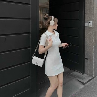 ĐẦM POLO XẺ ĐÙI 2 MÀU