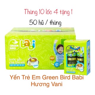 Thùng 10 lốc 50 hủ Yến  Green Bird Babi hương dâu và hương Vani của Nutrinest