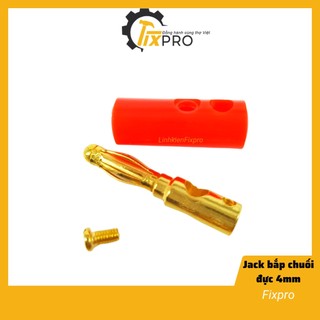 Jack bắp chuối đực 4mm mạ vàng màu đỏ (1 chiếc)