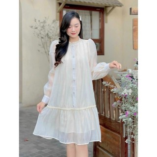 Váy bầu đầm bầu đẹp voan 2 lớp
