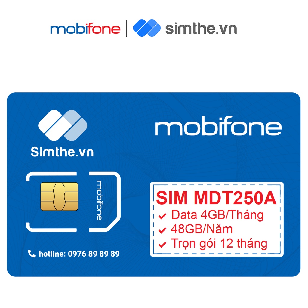 [FREE 1 NĂM] Sim 4G Mobifone MDT250A (MDT350) DATA 4GB/Tháng (48GB/Năm). Miễn Phí Trọn Gói 12 Tháng Không Cần Nạp Tiền