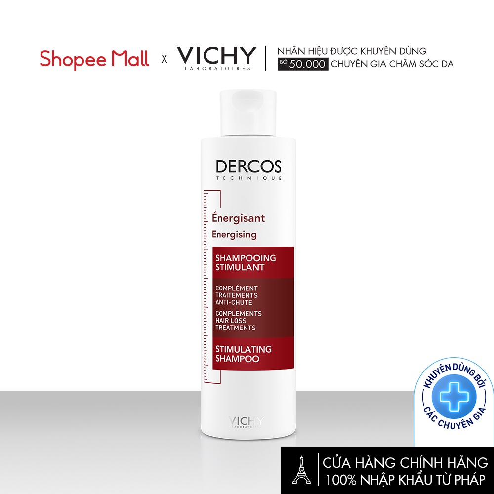 Dầu gội ngăn ngừa và giảm rụng tóc Vichy Dercos Energising Aminexil Stimulating Shampoo Hairloss 200ml