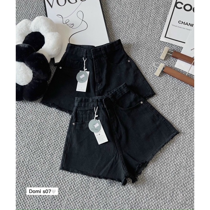 quần short jeans cạp siêu cao