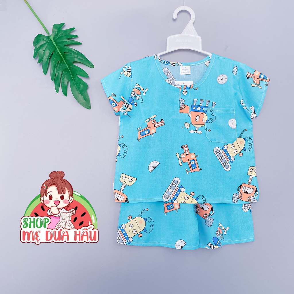 Bộ quần áo bé trai, bộ tole đùi bé trai chất lanh mềm, mịn mát 8-32kg shop mẹ dưa hấu