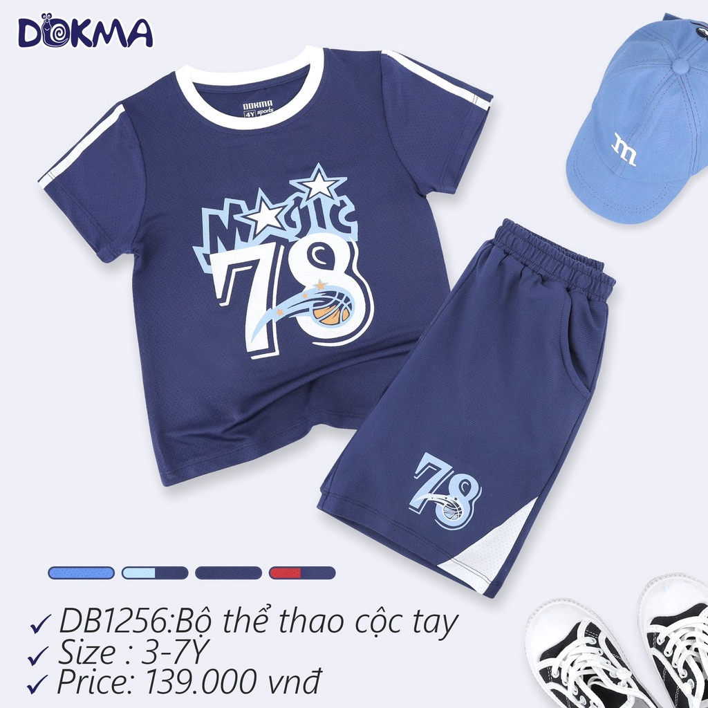 DB1247 - DB1256 Bộ thể thao bóng đá cộc tay bé trai Dokma