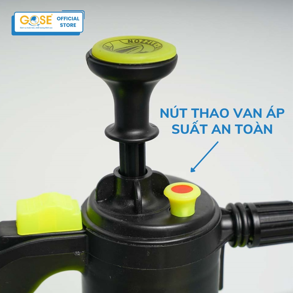 Bình xịt tưới cây cảnh 2L/3L GOSE vòi phun sương đồ làm vườn cao cấp siêu bền