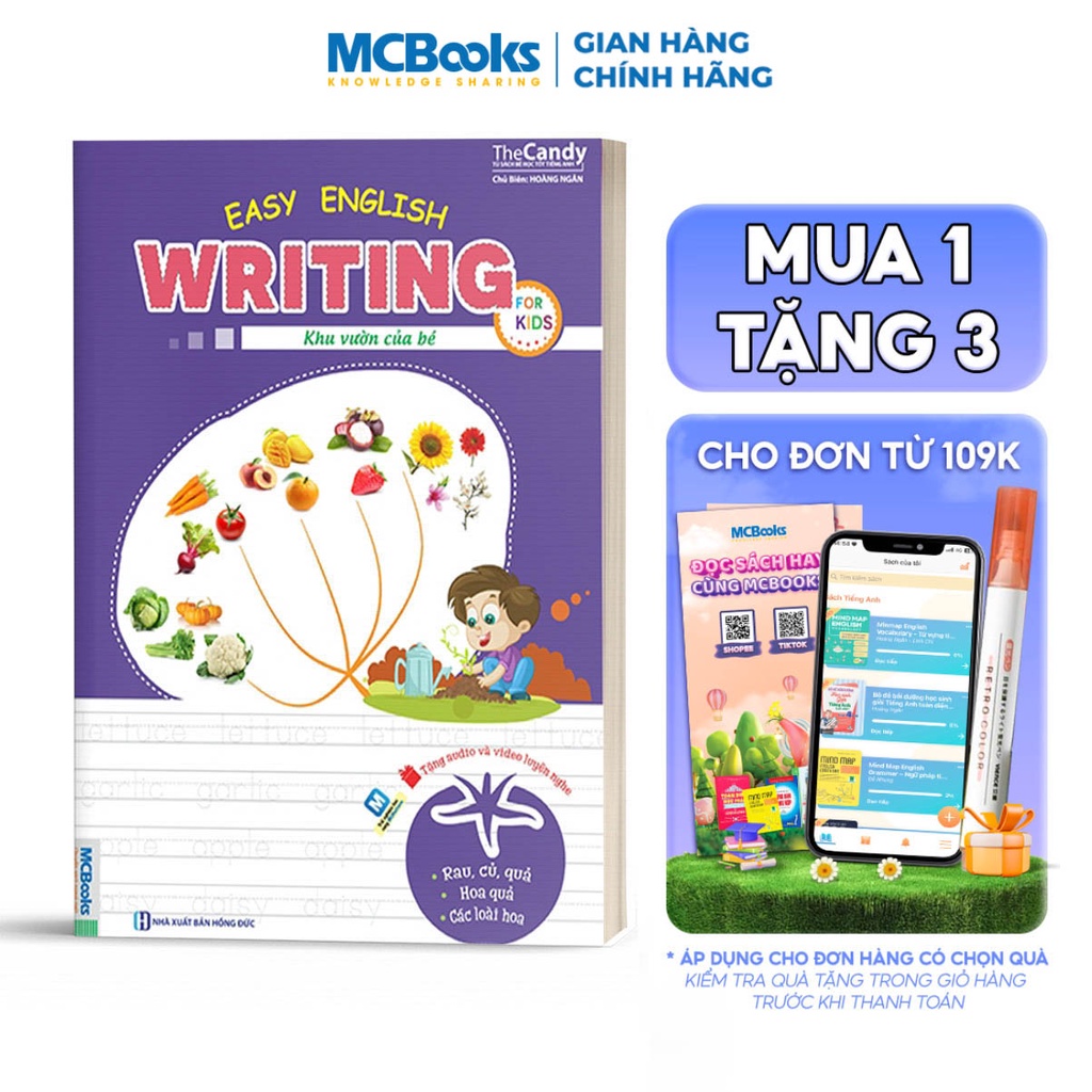 Sách - Easy English Writing For Kids - Khu Vườn Của Bé - MCBooks