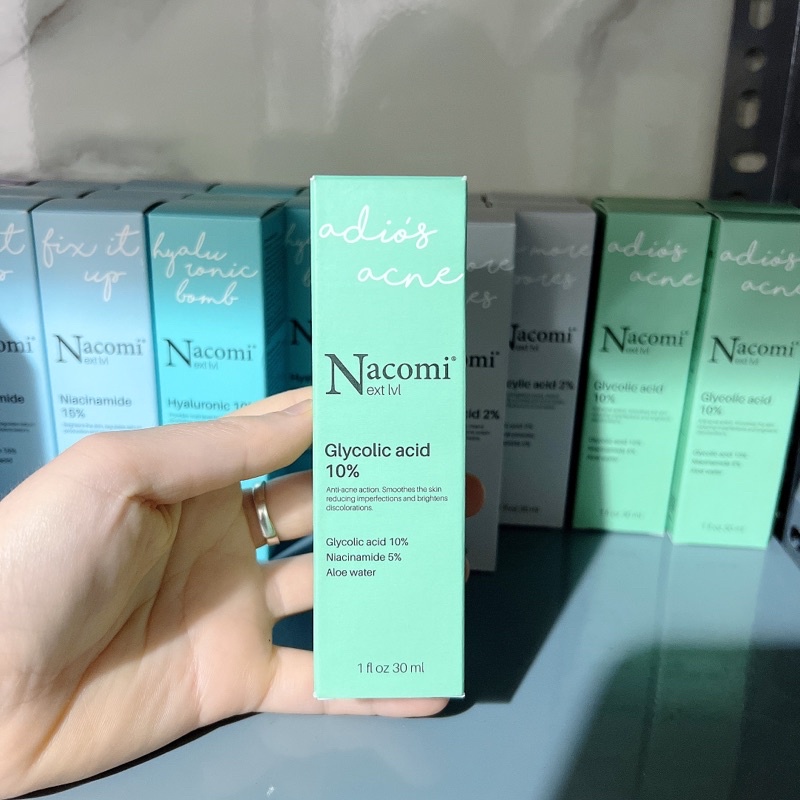 Serum Nacomi Glycolic Acid 10% làm sạch sâu lỗ chân lông, giảm dầu, ngừa mụn hiệu quả 30ml