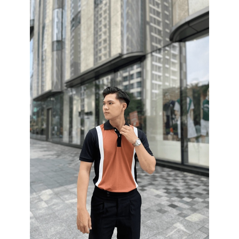 Áo Thun Nam Polo Vải Cotton Co Giãn Tốt Cổ Trụ Phối Màu Lịch Lãm NEW UNISEX