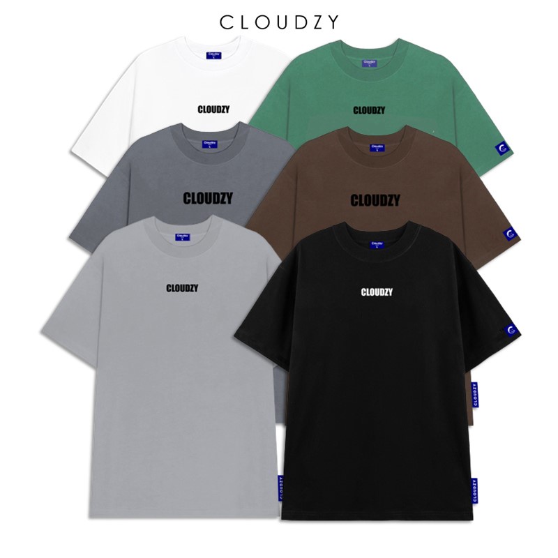 Áo thun nữ nam unisex tay lỡ phông local brand form rộng teen cổ tròn oversize cotton màu đen trắng CLOUDZY BASIC TEE 2