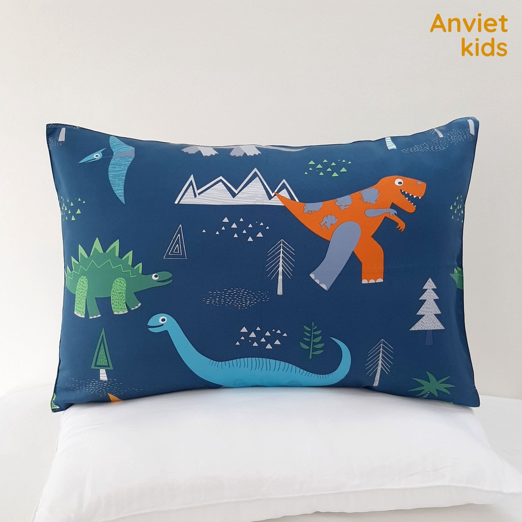 Vỏ gối nằm 50x70 45x65 cm cho bé trai bé gái Cotton Satin cao cấp Anvietkids, bao áo gối nằm 100% sợi tự nhiên mềm mát.