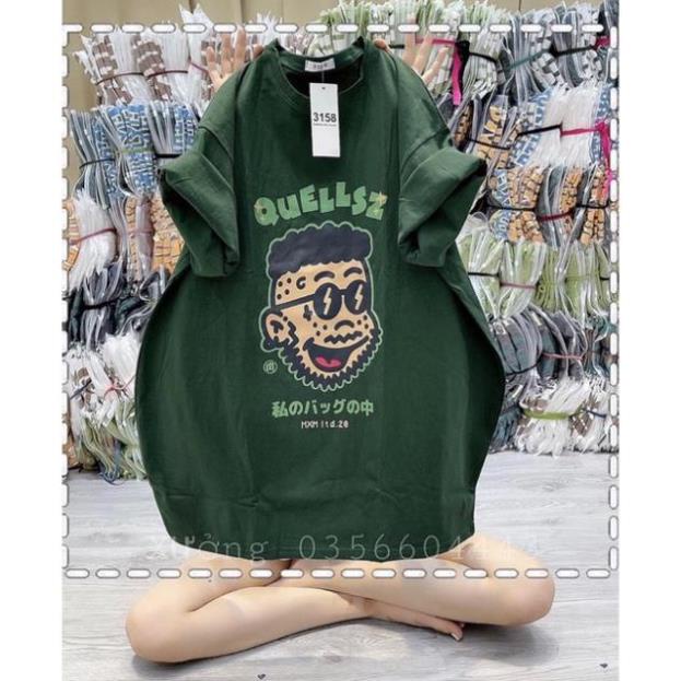 Áo Thun Form Rộng Tay Lỡ Cotton Khô 3158 In Hình QUELLSZ