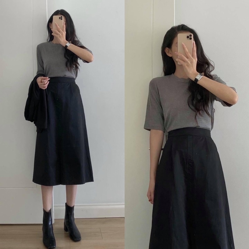 Áo thun len ghi Nutcloset