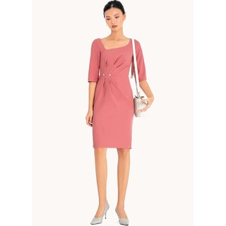 MARC FASHION Đầm tay lở nhấn cổ xếp li eo FH12711919