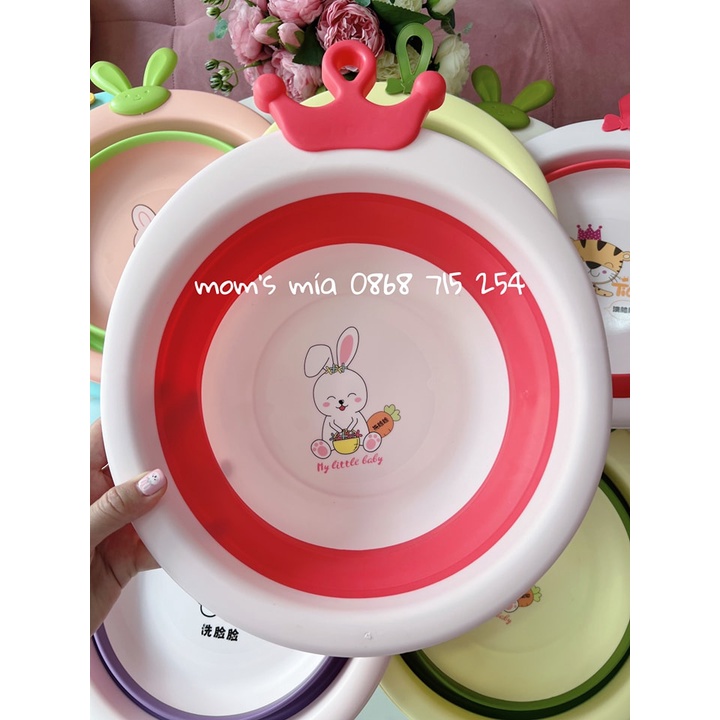 💫💫Chậu rửa mặt gấp gọn nhiều màu dễ thương 💫💫Mom's Mía