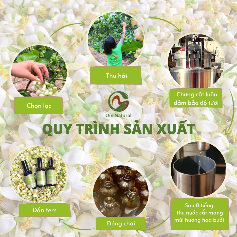 Nước Cất Hoa Bưởi OM Natural Kích Thích Mọc Tóc, Suôn Mượt Tự Nhiên 100ml