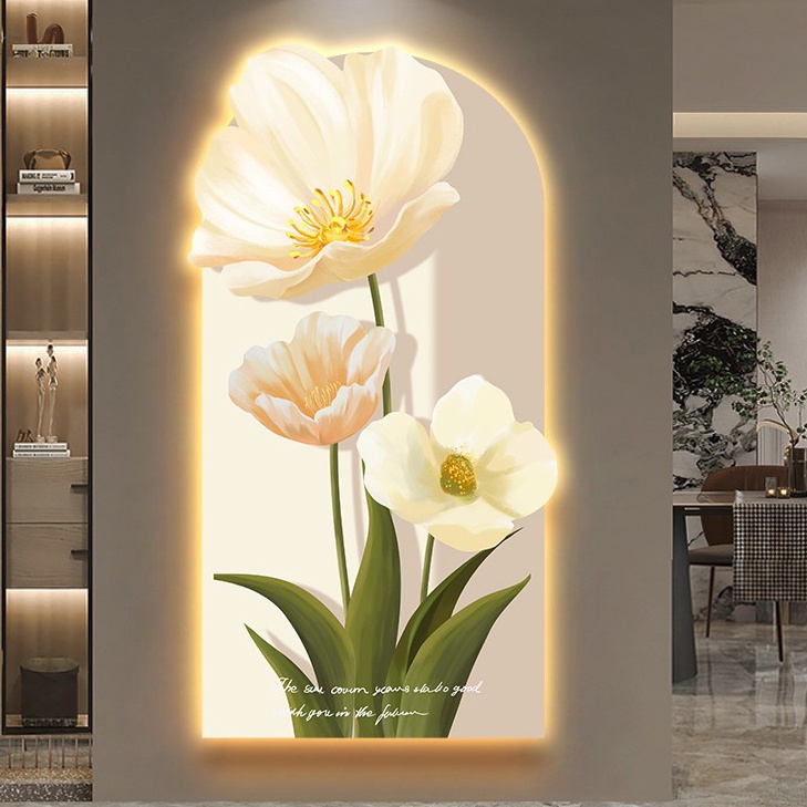 Tranh Tráng Gương Điện Led Điều Khiển Từ Xa, Tranh Treo Tường Phòng Khách, Phòng Ngủ, Cửa Hàng Spa...