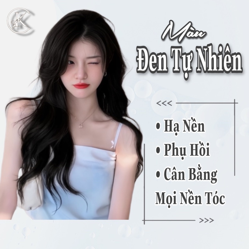 Thuốc Nhuộm Tóc Màu Đen Tự  Nhiên | Đen Tuyền | Lên Từ Mọi Nền Tóc | Hạ Nền 100G- Khanh.Color